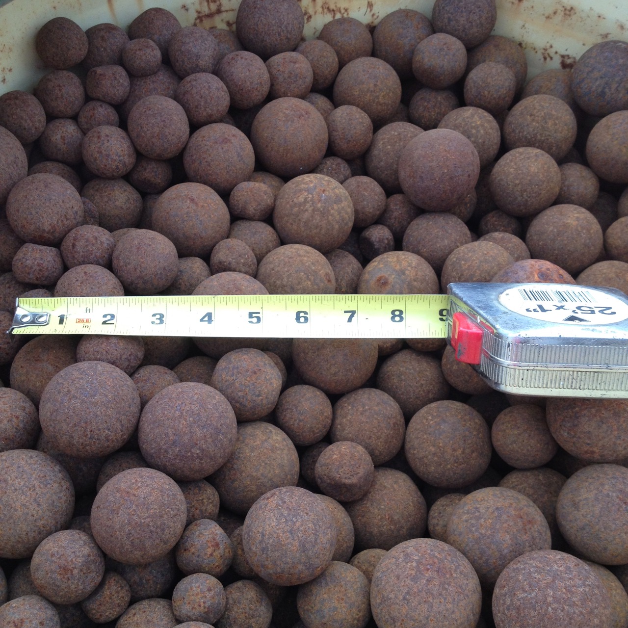 75 Units/barrels - Used Grinding Balls, Ranging In Size From Approximately 1" To 4" (note: A Barrel Is Approximately 1-ton))